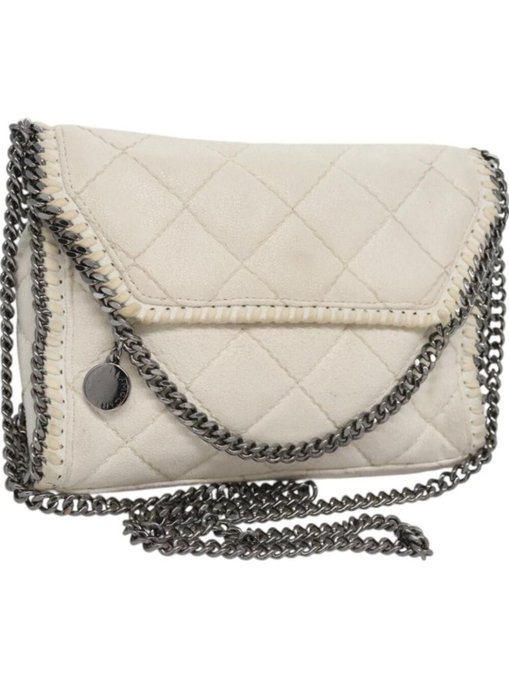 Stella MacCartney Chain Shoulder Bag Suede White